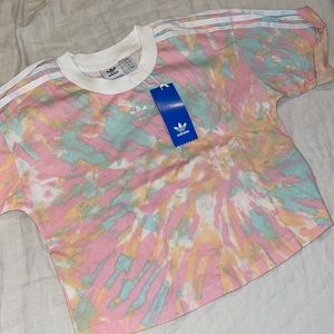 Adidas Tie Dye Crop Top Shirt, Size Small, BNWT